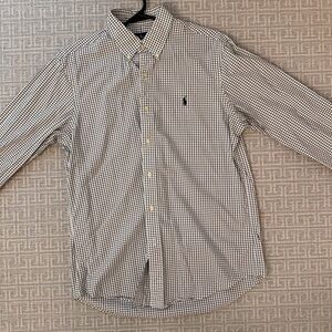Polo Men's Black and White Checkered Shirt